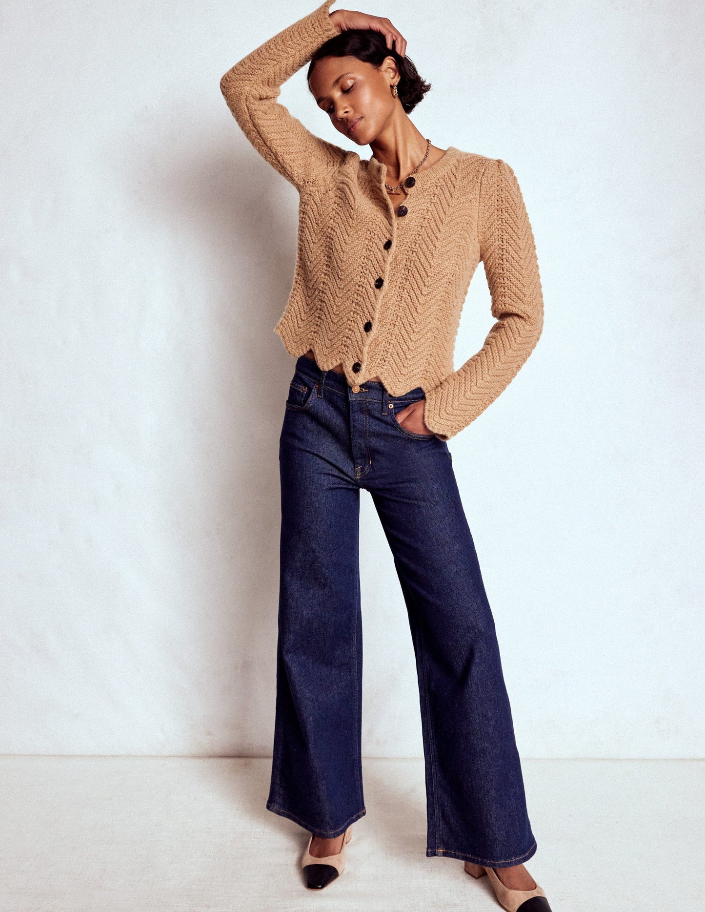 Chunky Chevron Knitted Jacket