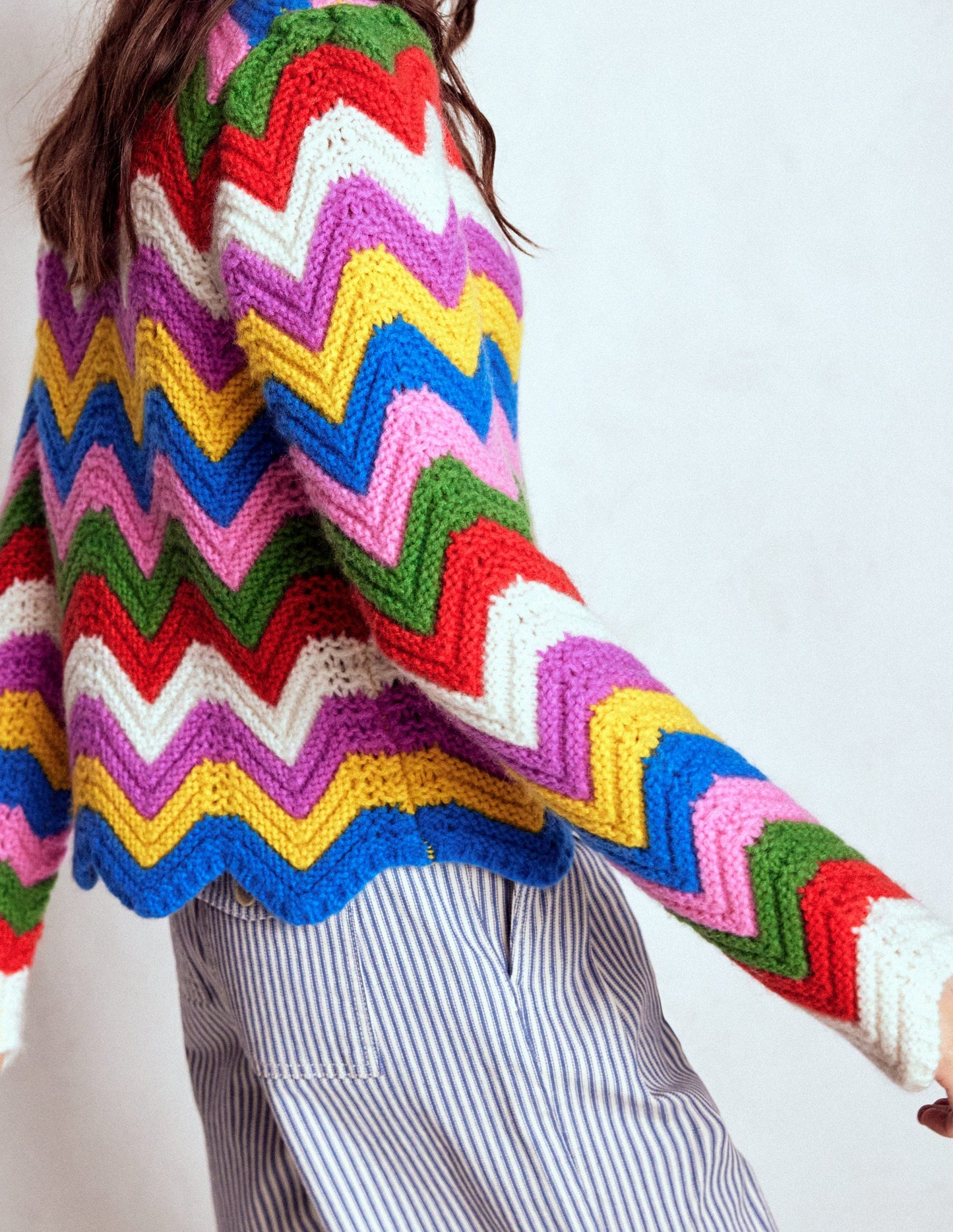 Chunky Chevron Knitted Jacket