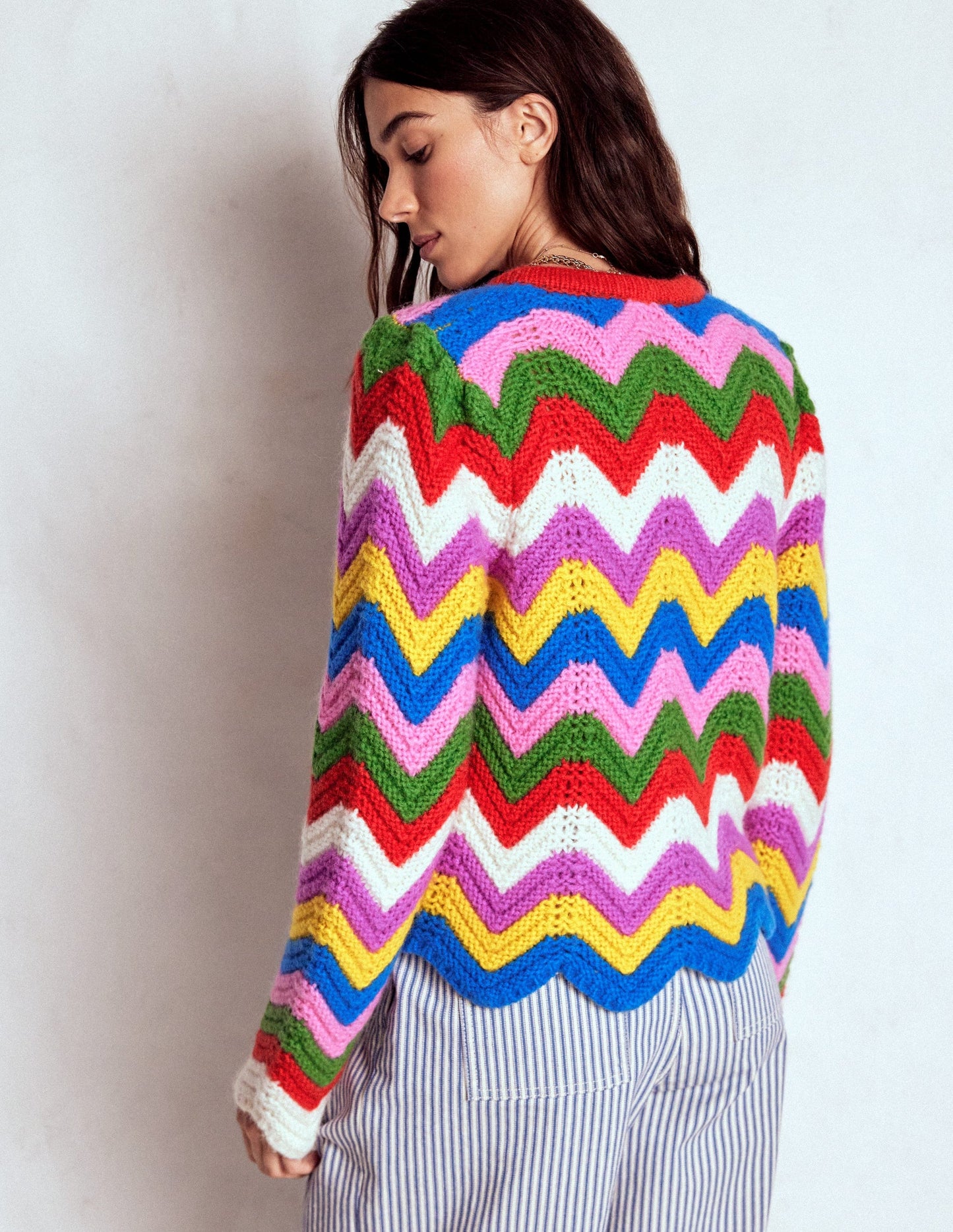 Chunky Chevron Knitted Jacket