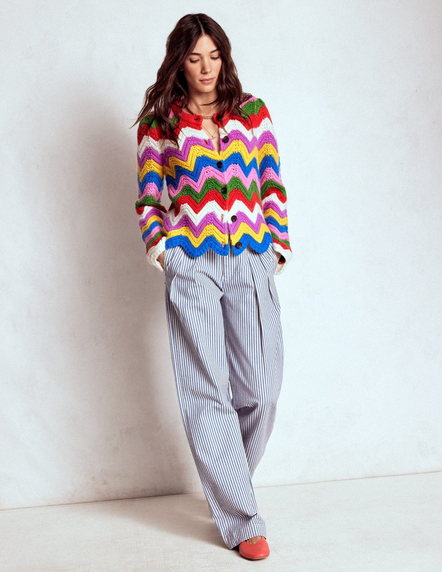 Chunky Chevron Knitted Jacket
