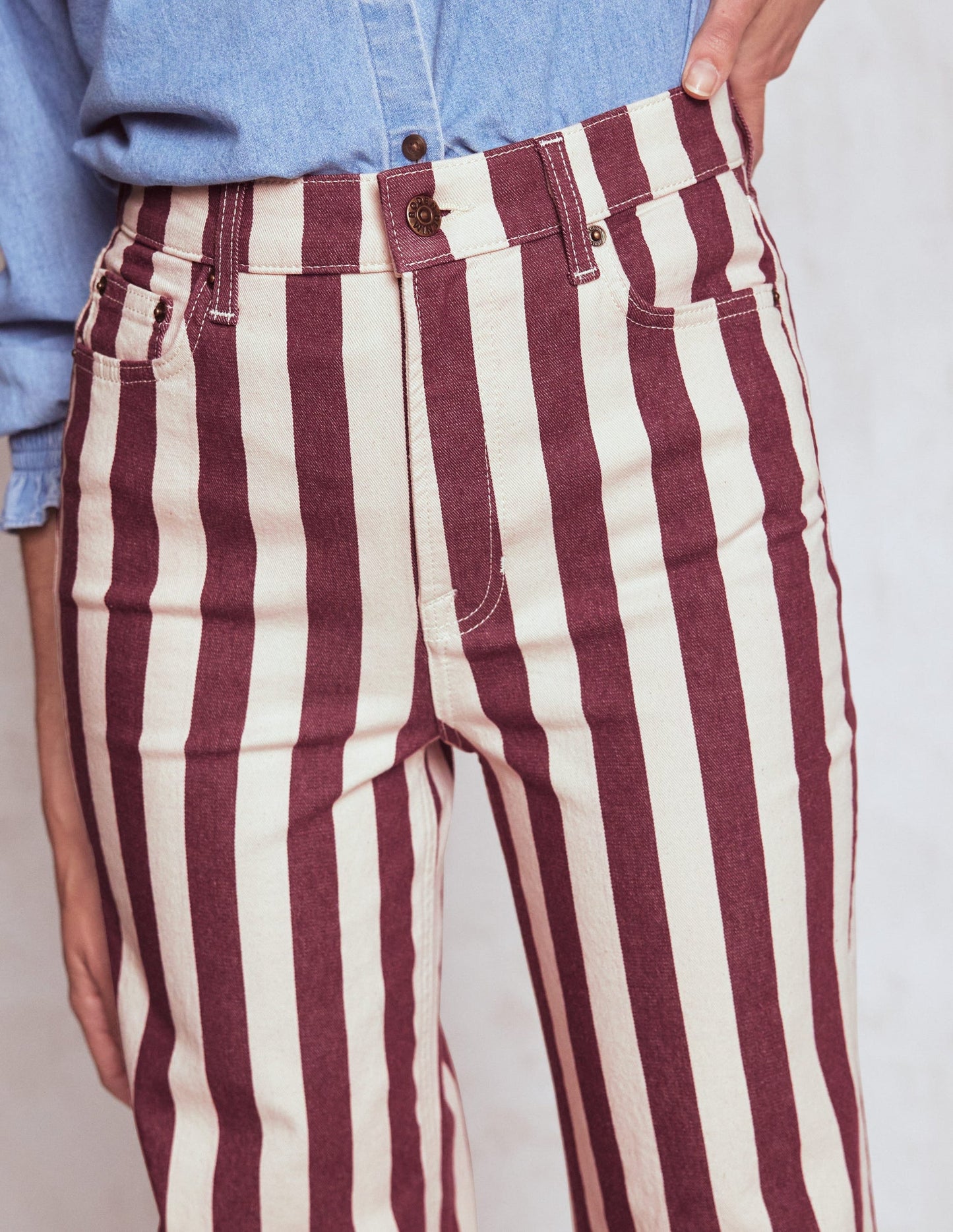 High Rise Column Leg Jeans