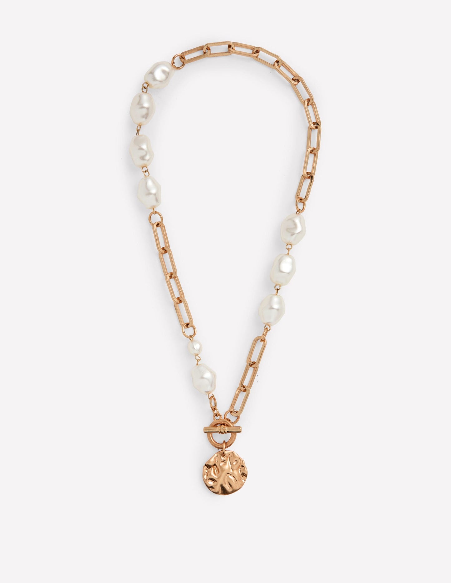 Weathered Faux Pearl Necklace