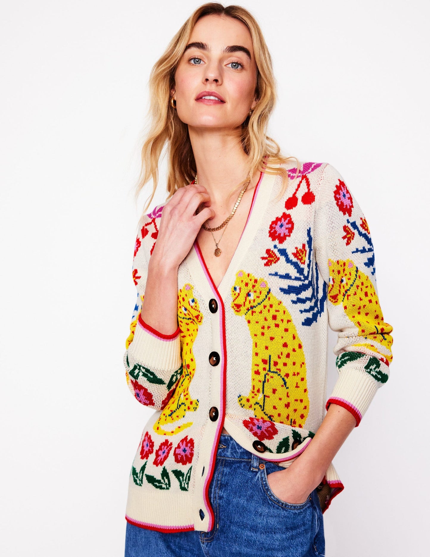 Jacquard Boyfriend Cardigan
