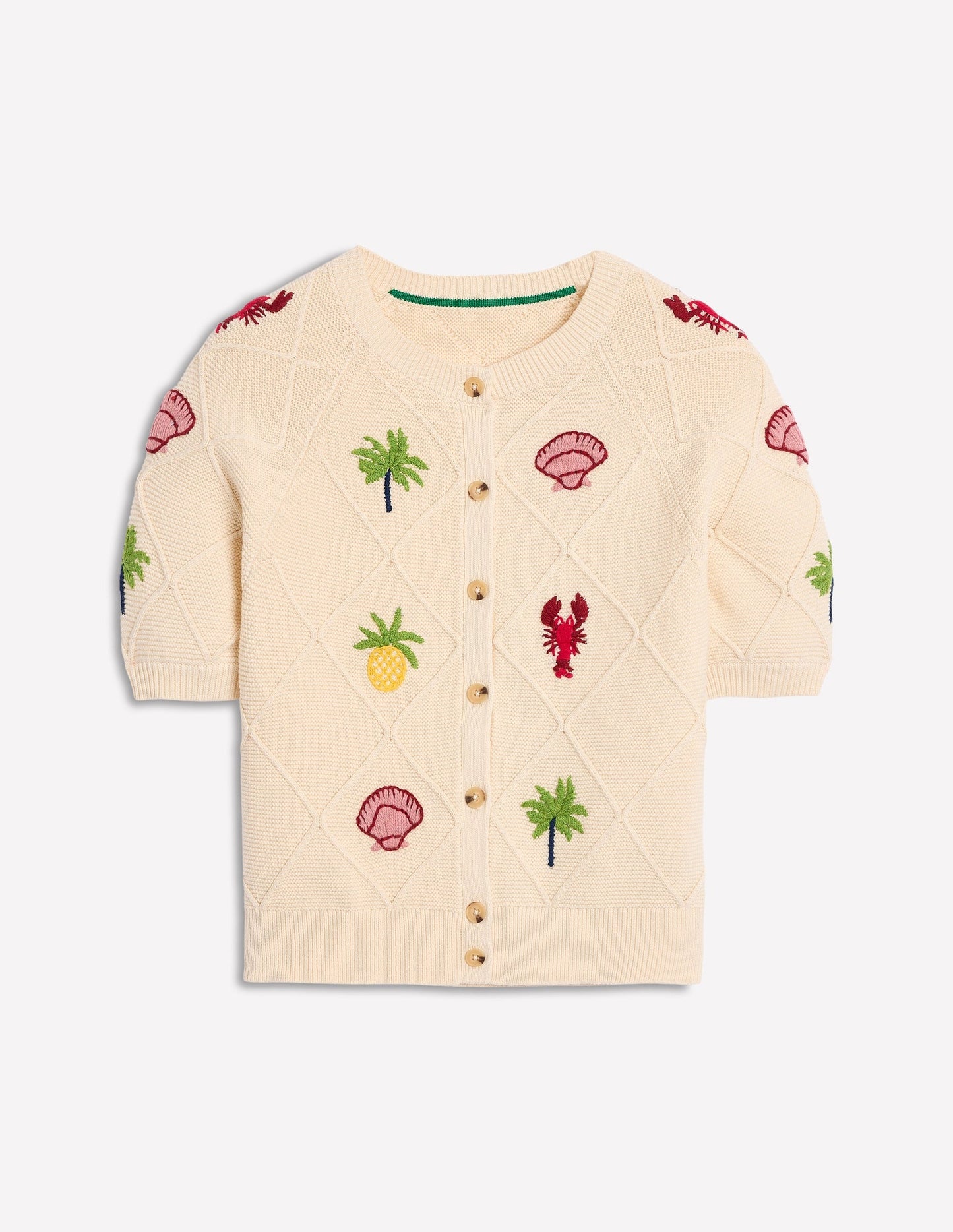Embroidered T-Shirt Cardigan