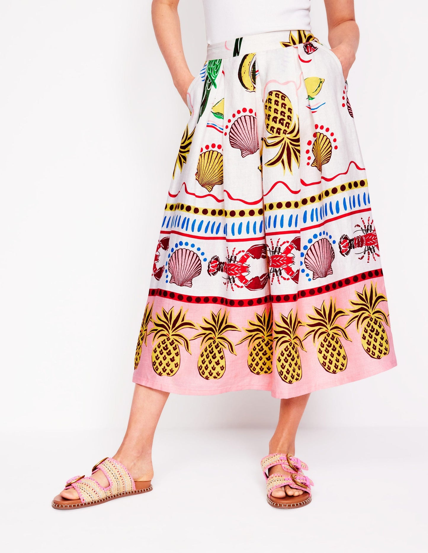 Verity Linen Midi Skirt