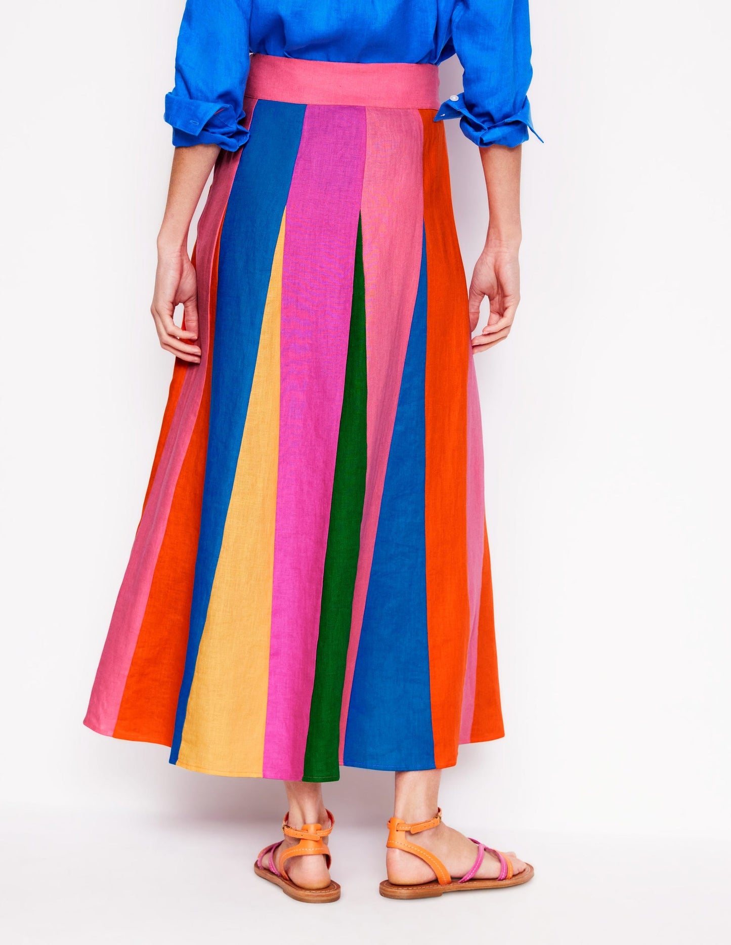 Linen Flippy Maxi Skirt