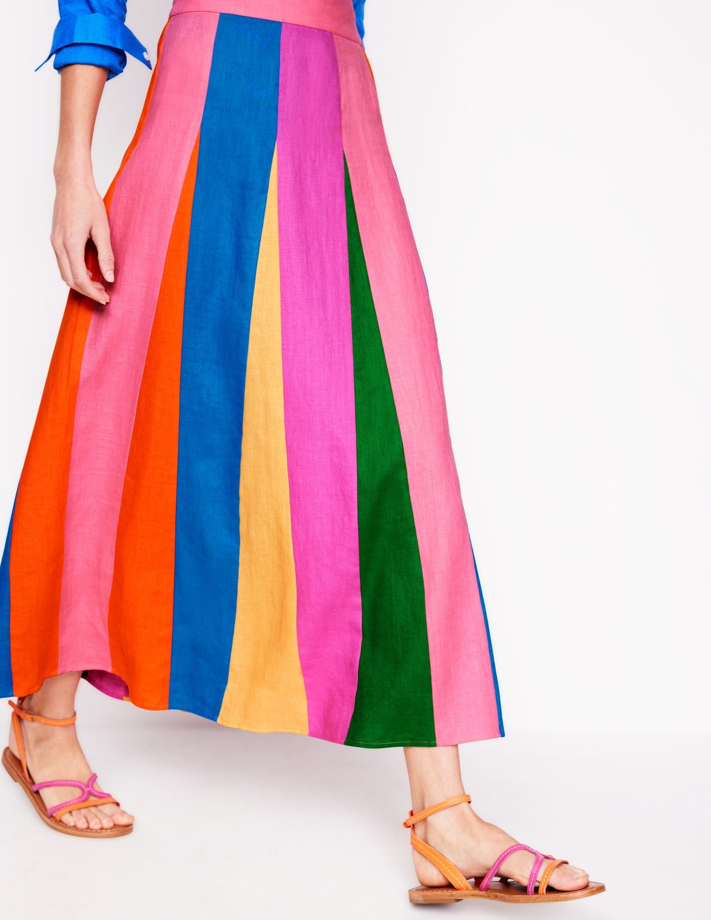 Linen Flippy Maxi Skirt