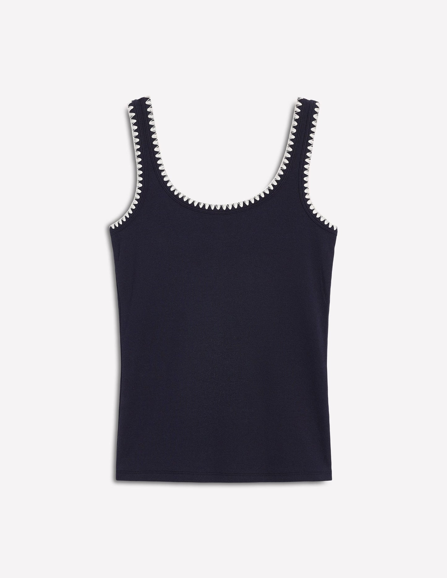 Crochet Trim Scoop Neck Vest