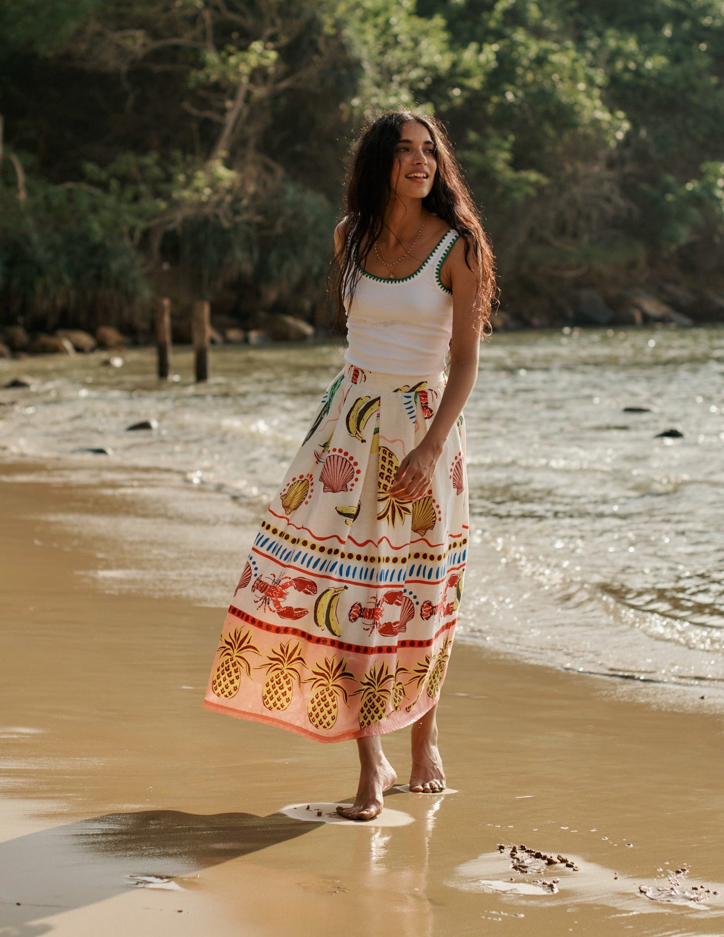 Verity Linen Midi Skirt