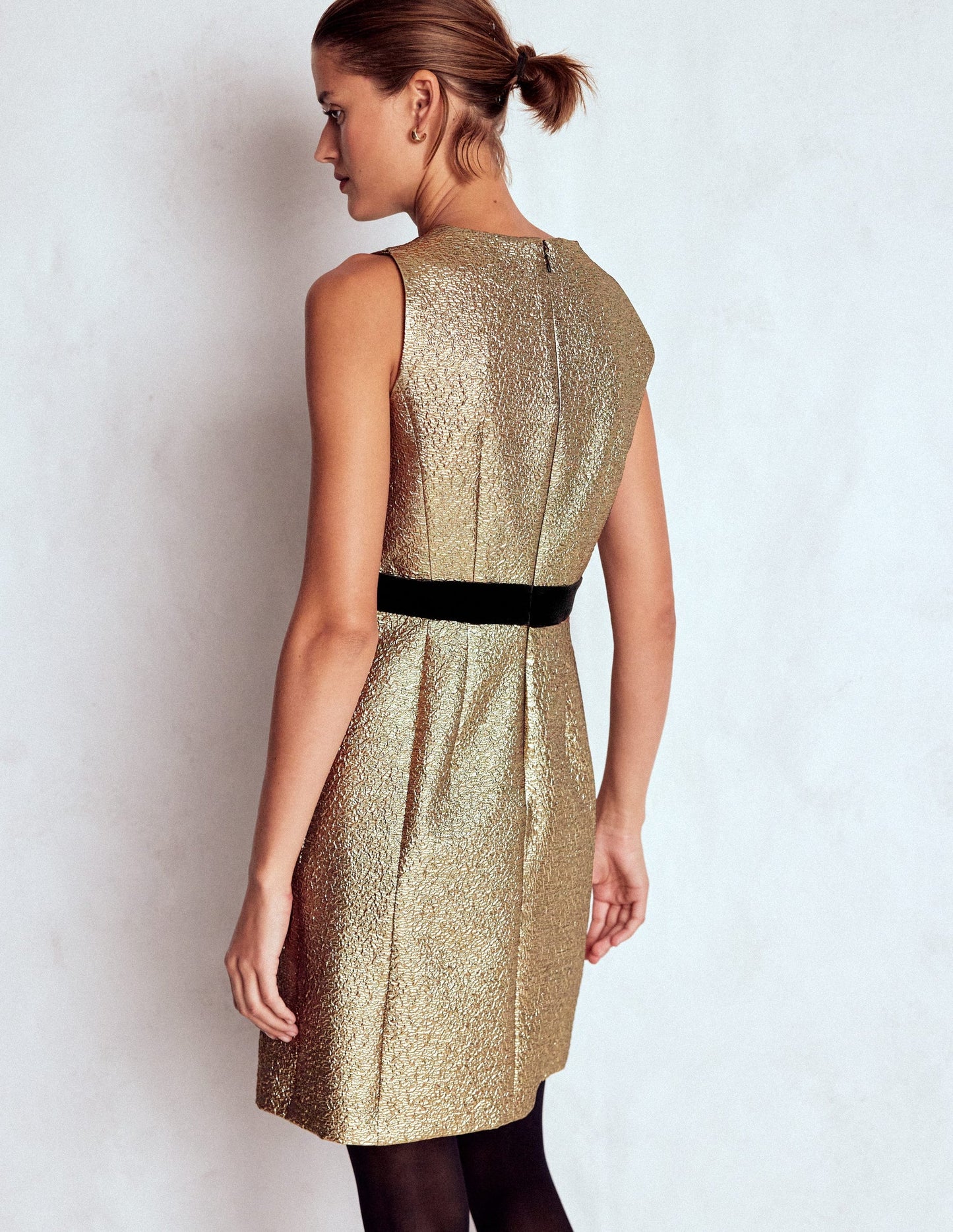 Gold Metallic Shift Dress