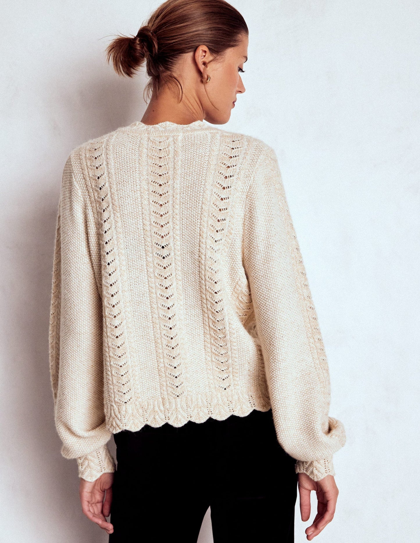 Velvet Bow Cable Cardigan