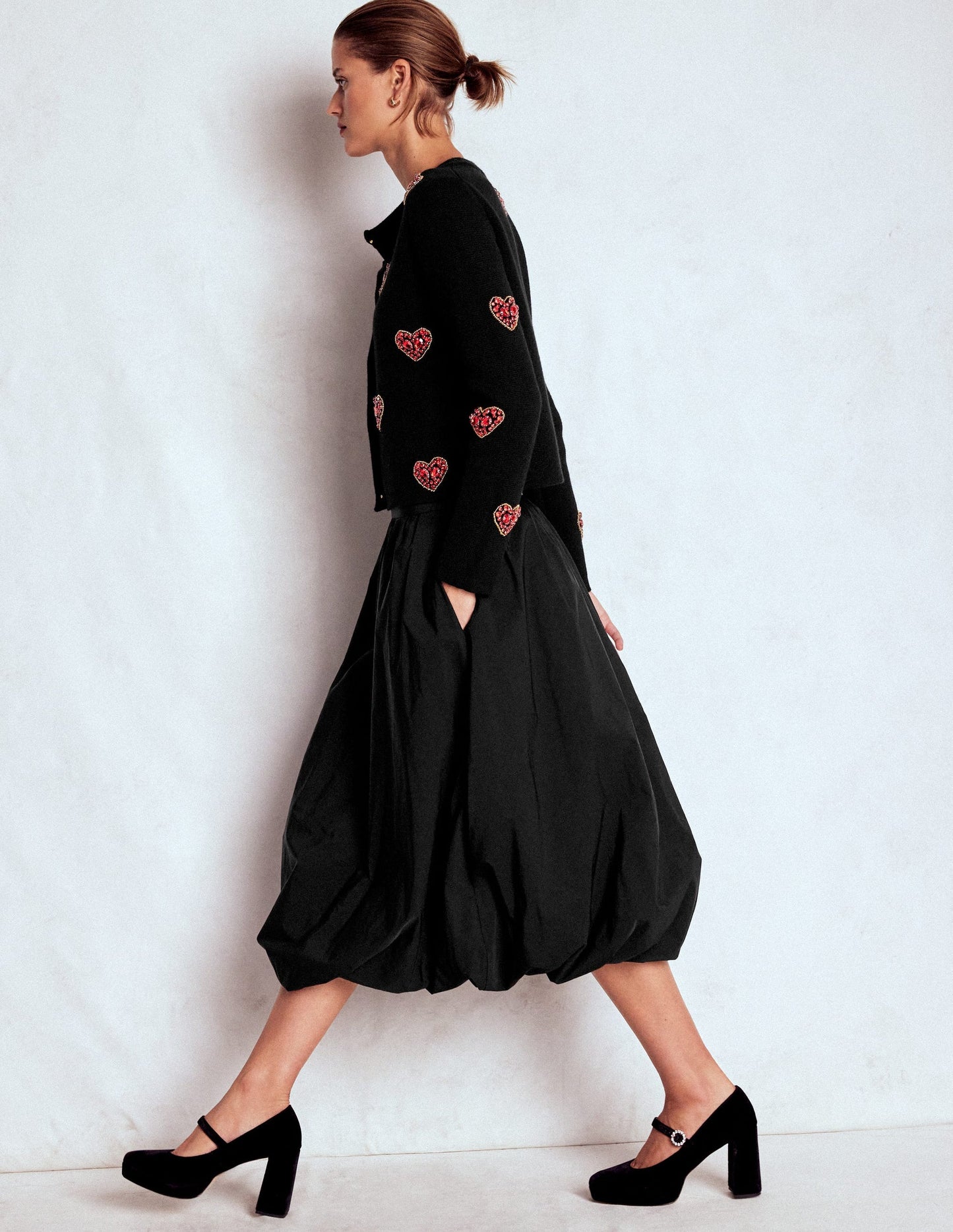 Bubble Hem Midi Skirt
