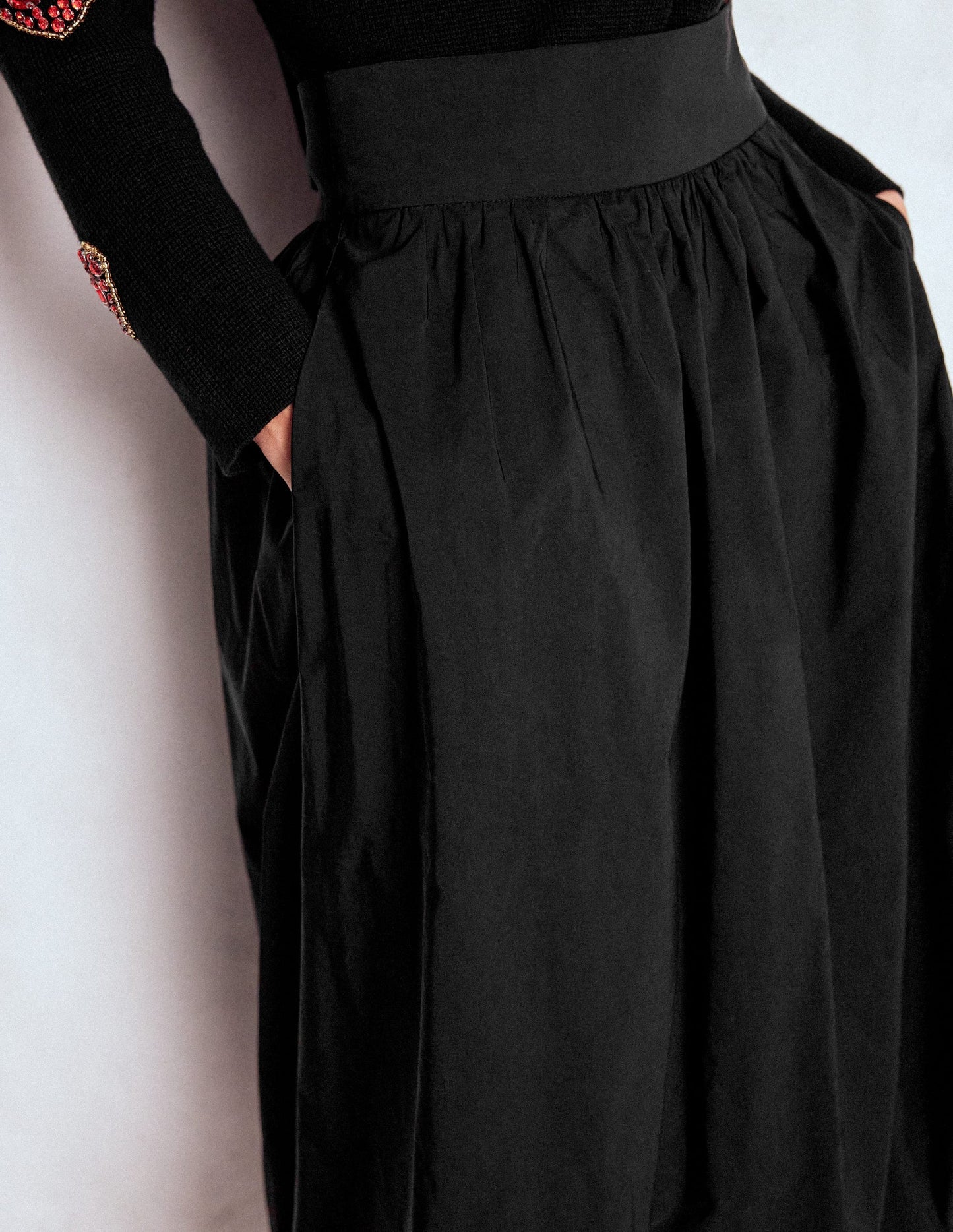 Bubble Hem Midi Skirt