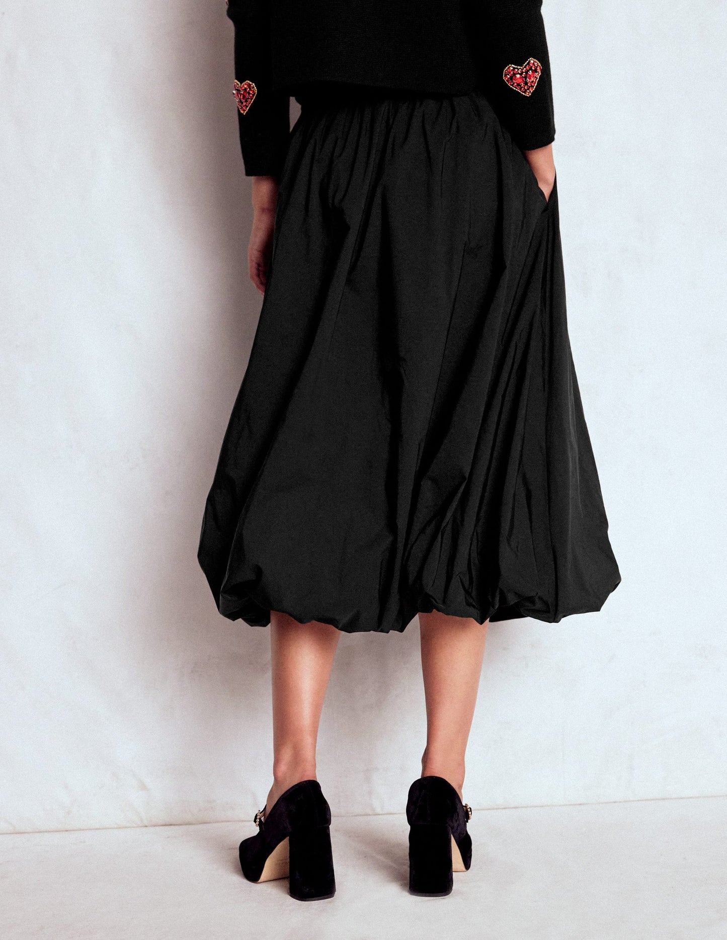 Bubble Hem Midi Skirt