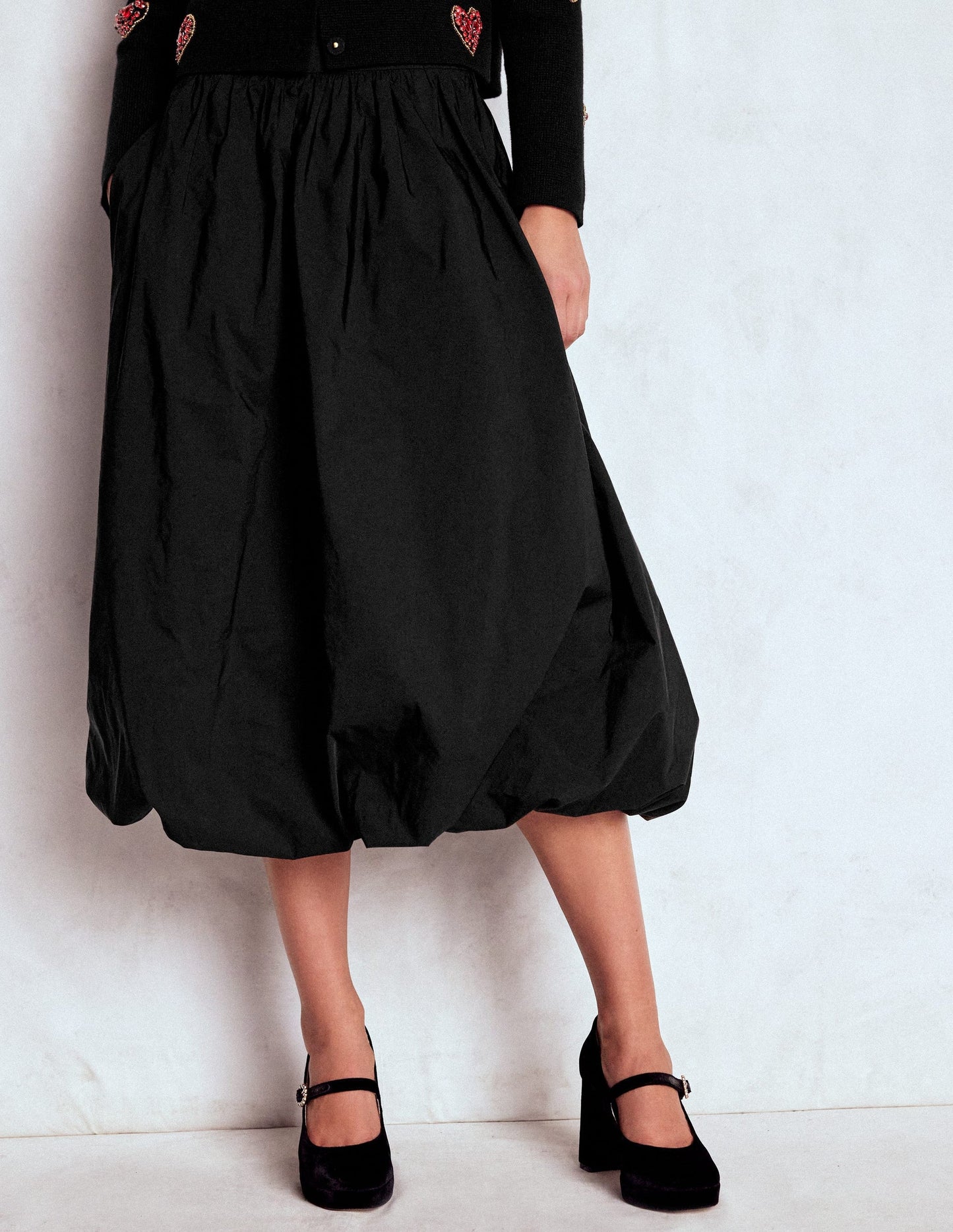 Bubble Hem Midi Skirt