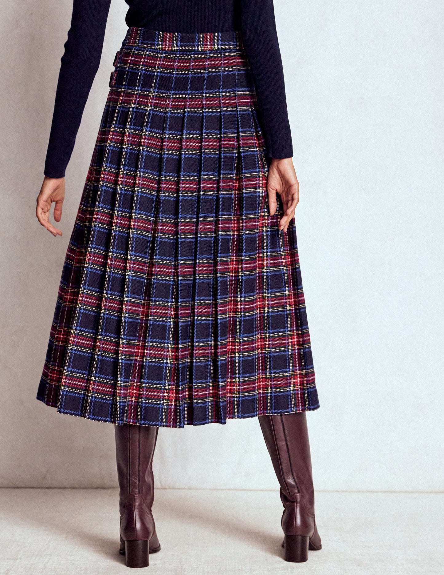 Josephine Wool Kilt Skirt