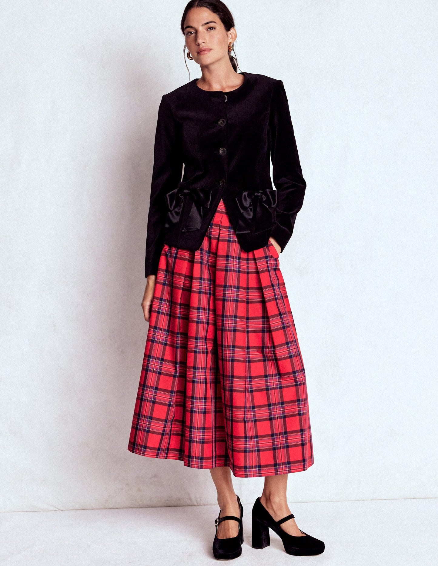 Verity Tartan Midi Skirt