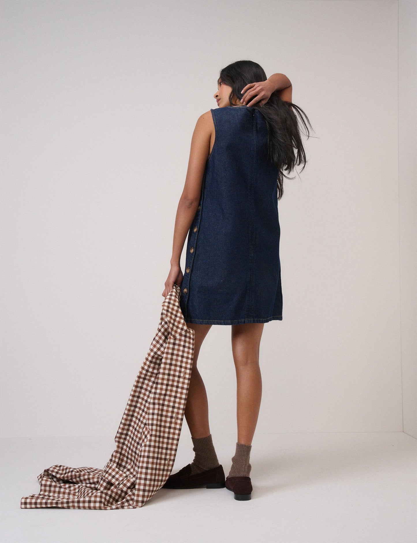 Dark Denim Izzie Pinafore Mini Dress