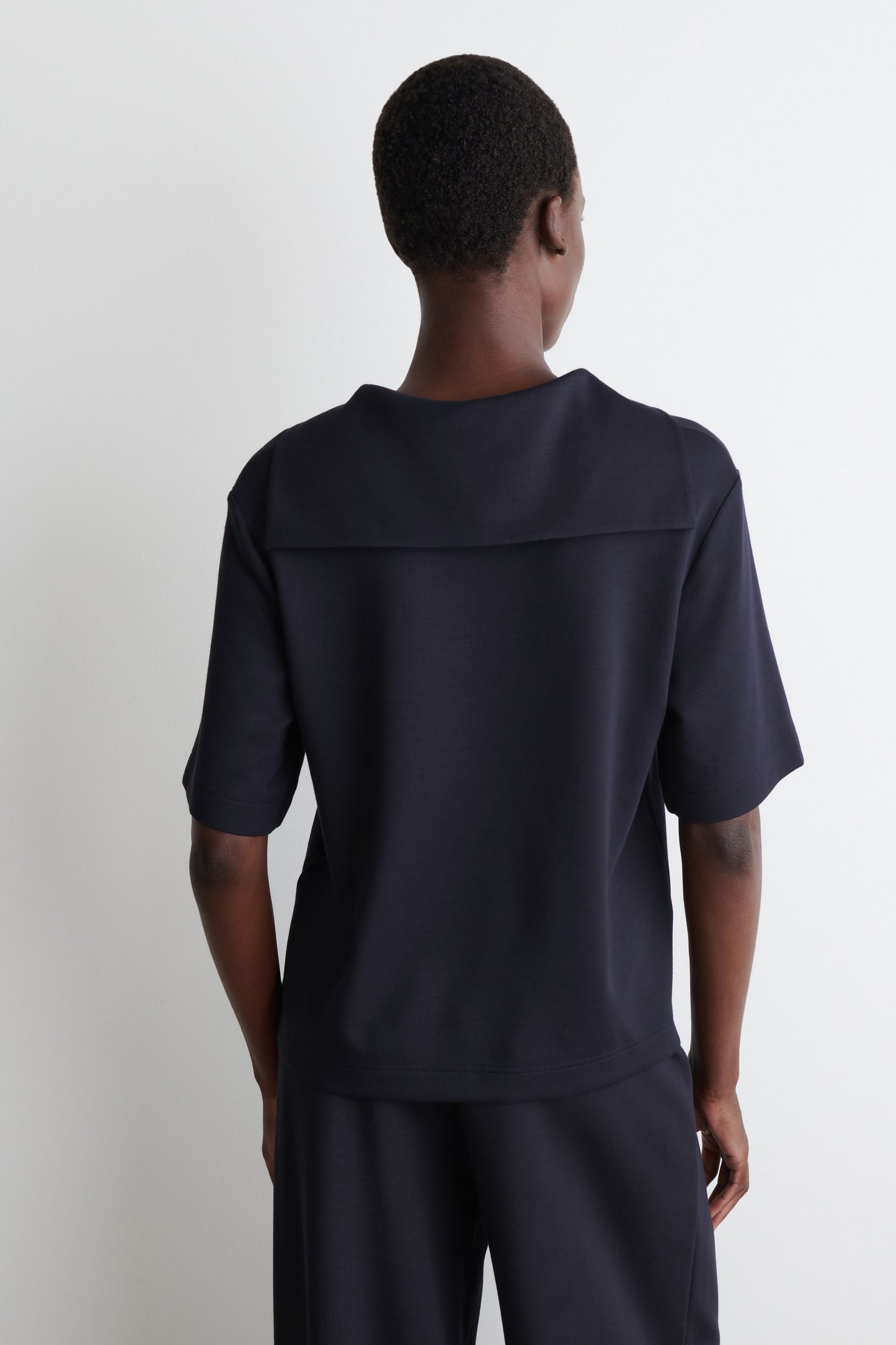 Sailor-Collar Jersey T-Shirt