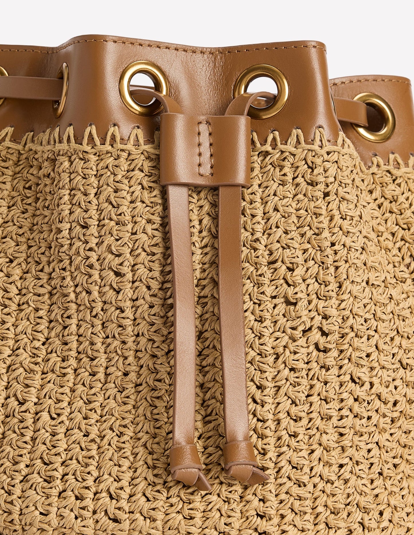 Mini Straw Bucket Bag