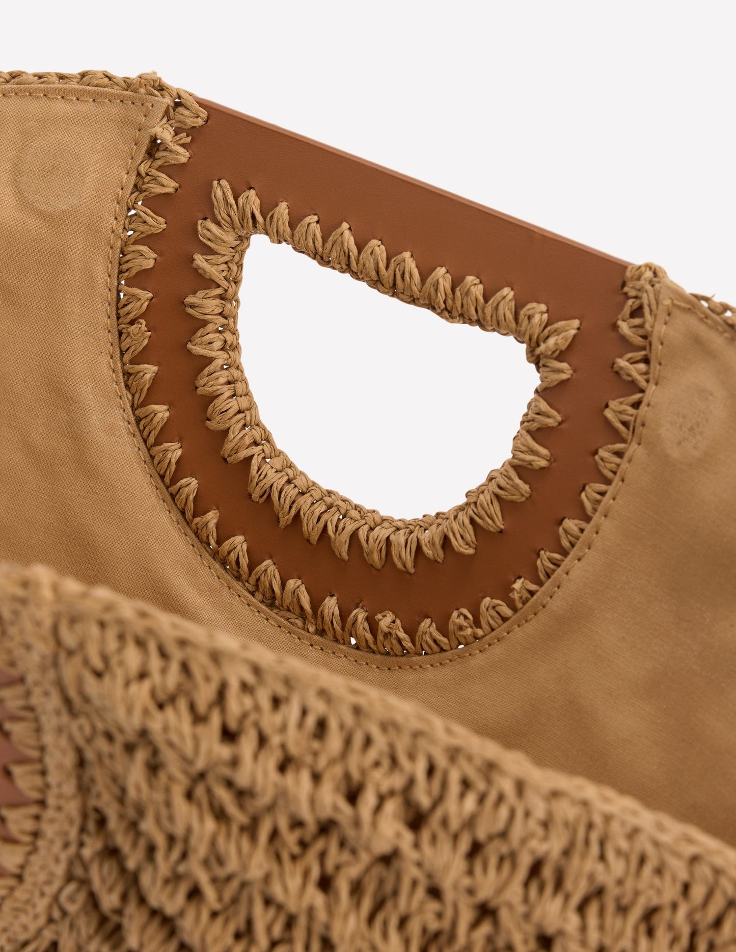 Raffia Moon Clutch