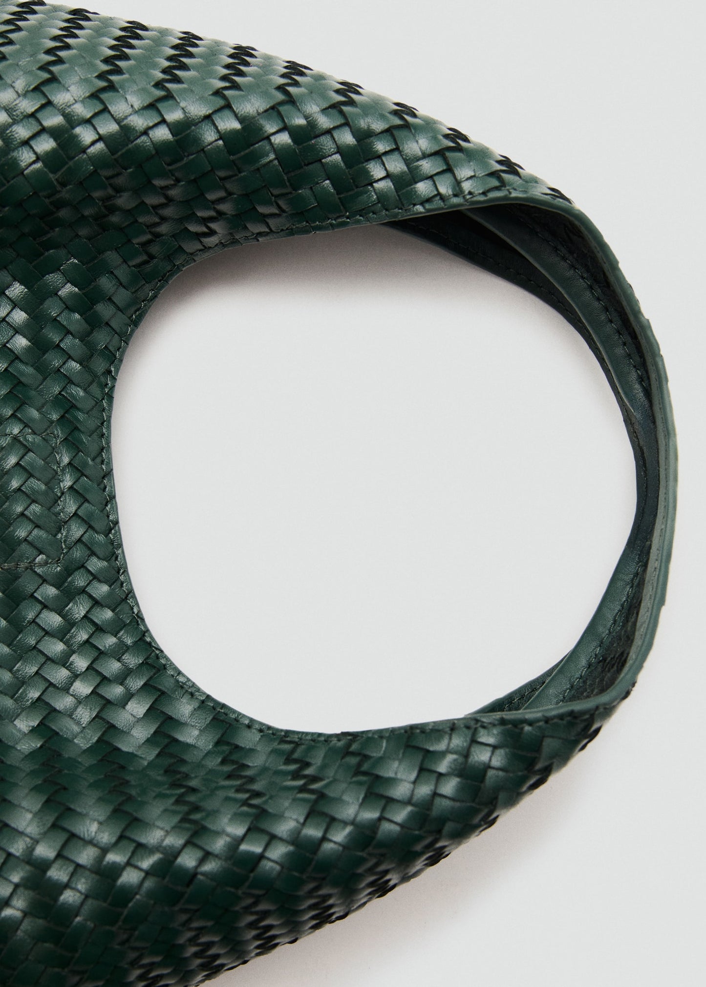 Mini braided leather bag