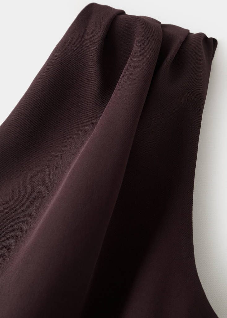 Wrap neckline satin jumpsuit