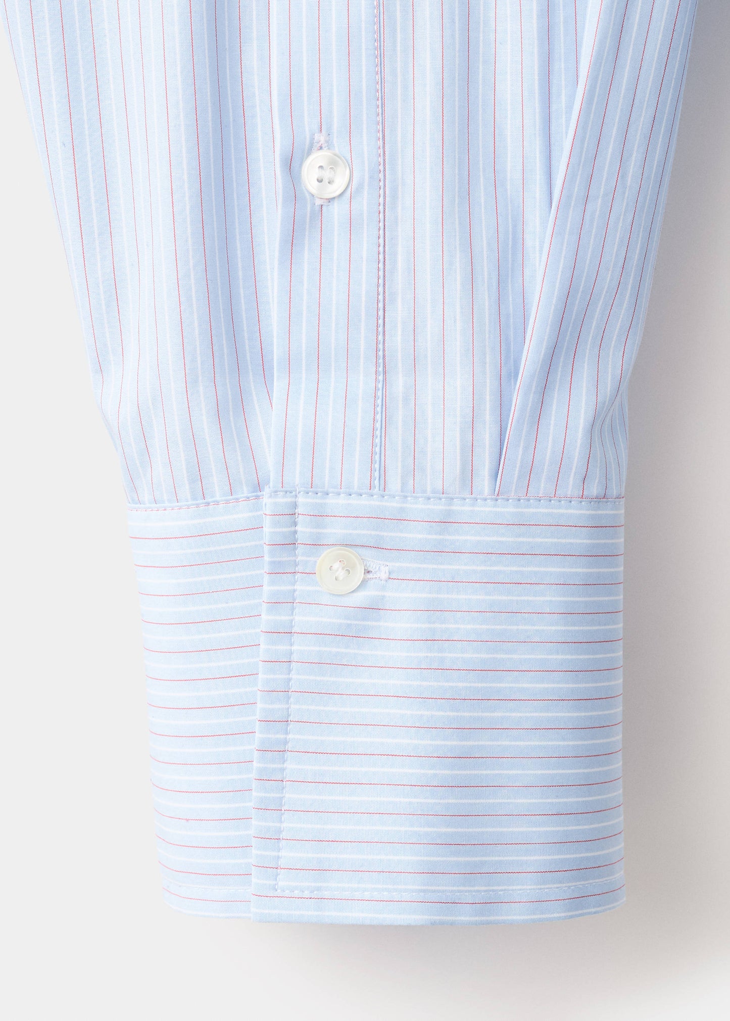 High-neck poplin shirt with buttons