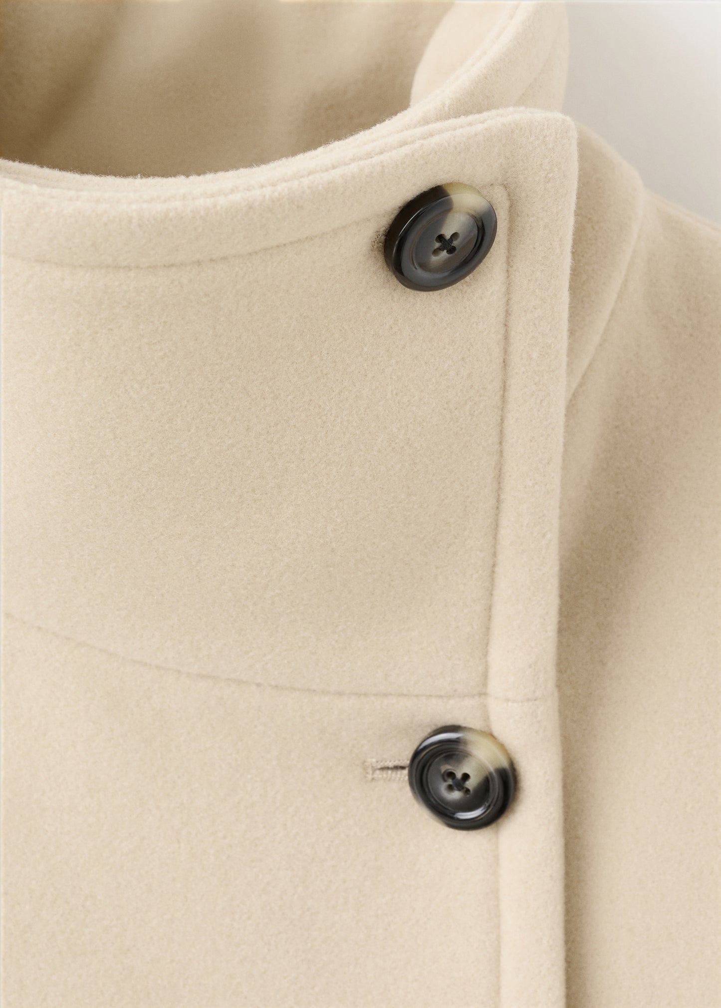 Wool-blend funnel-neck coat