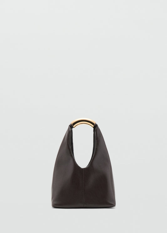 Handbag with metal handle