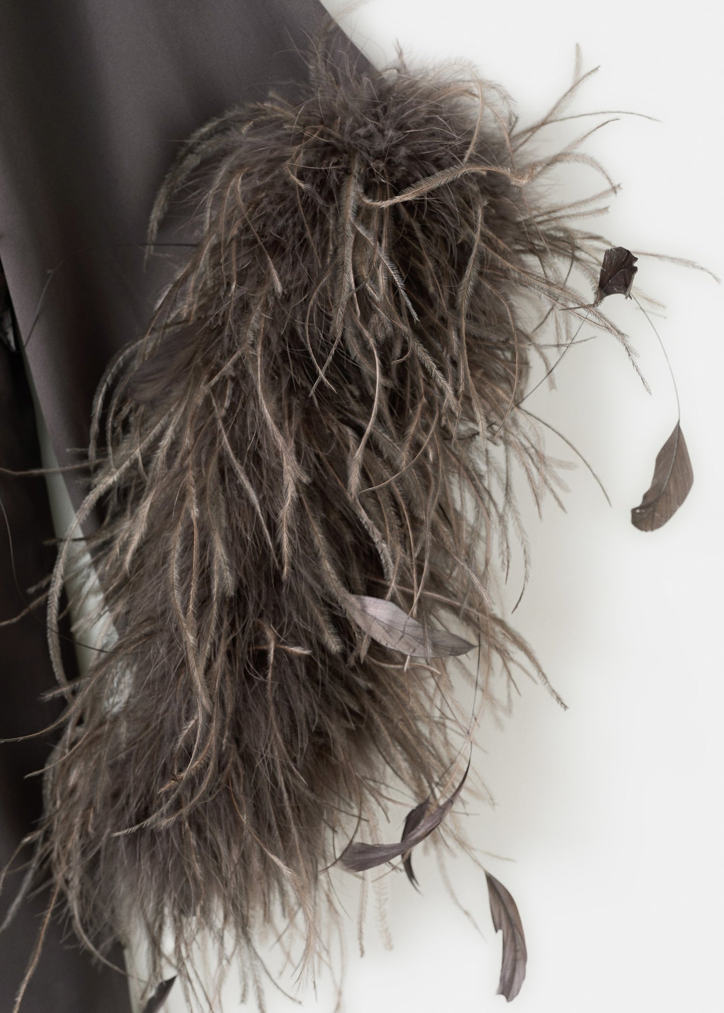 Feathered dress with bell sleeves