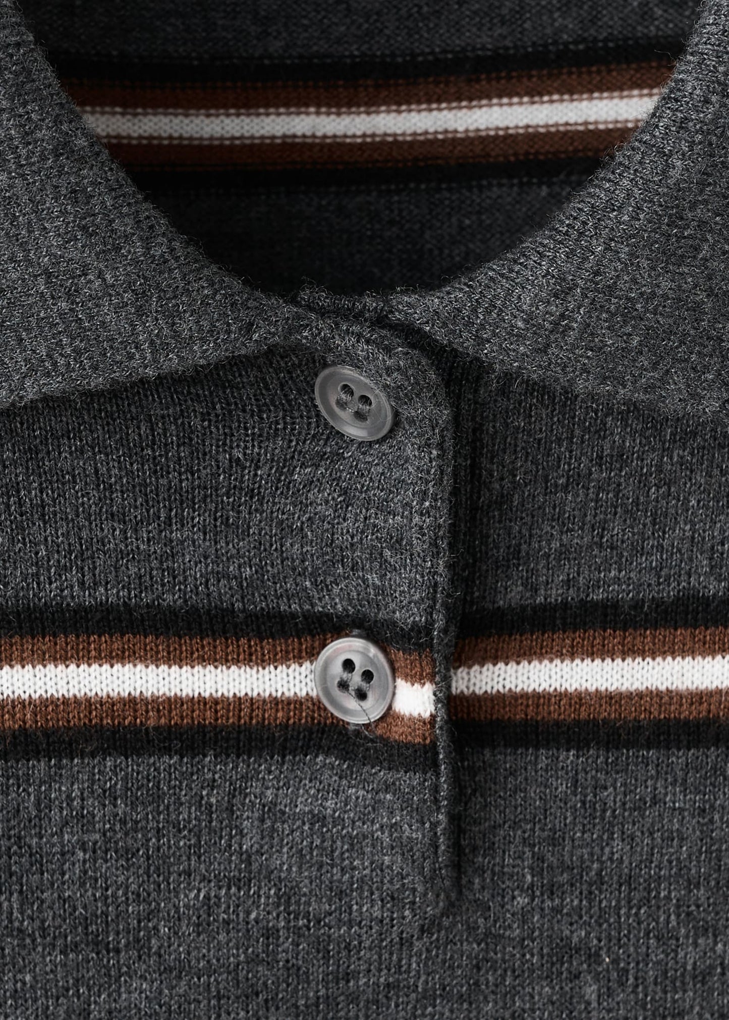 Striped polo-neck sweater