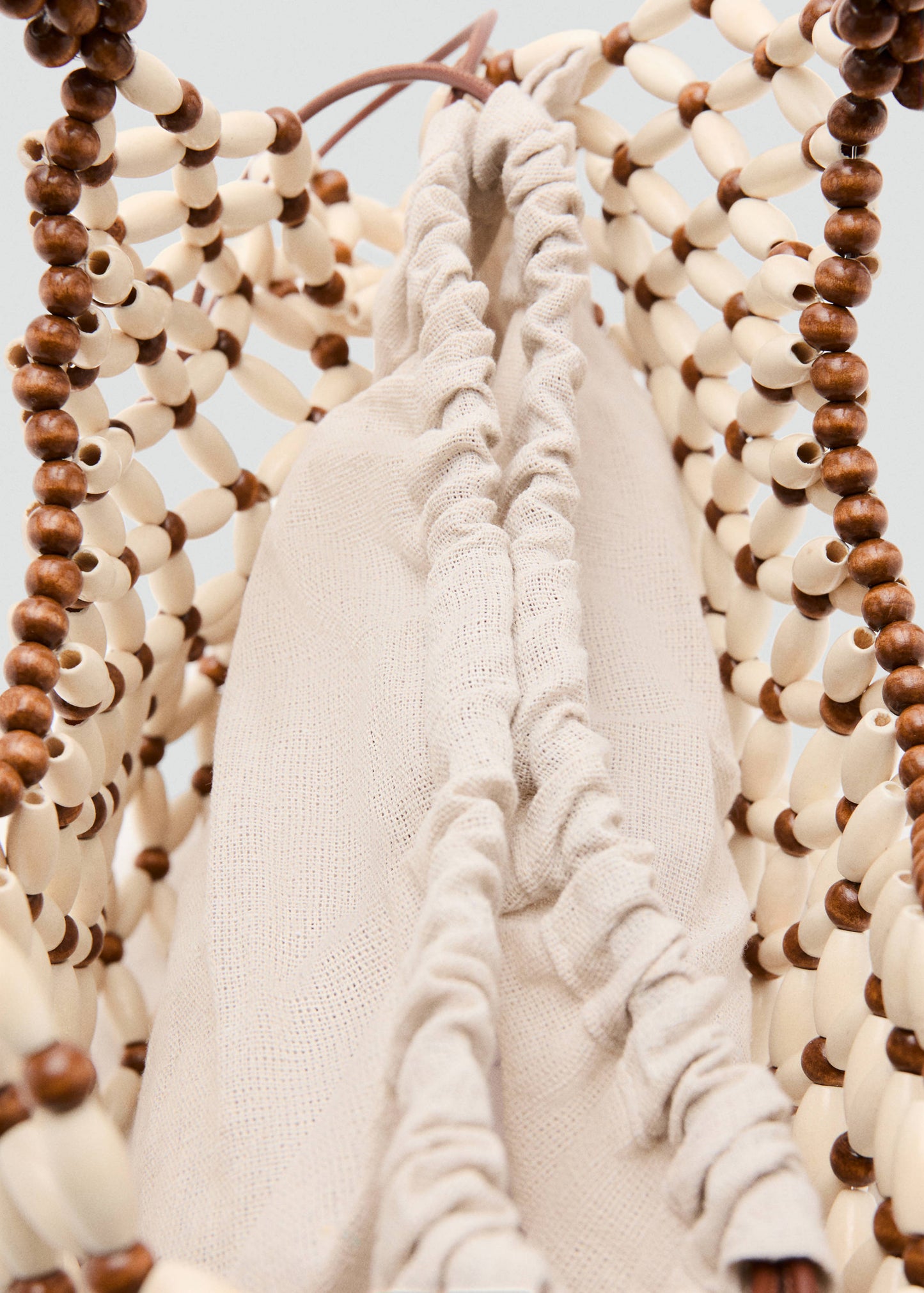Wooden beaded shoulder bag