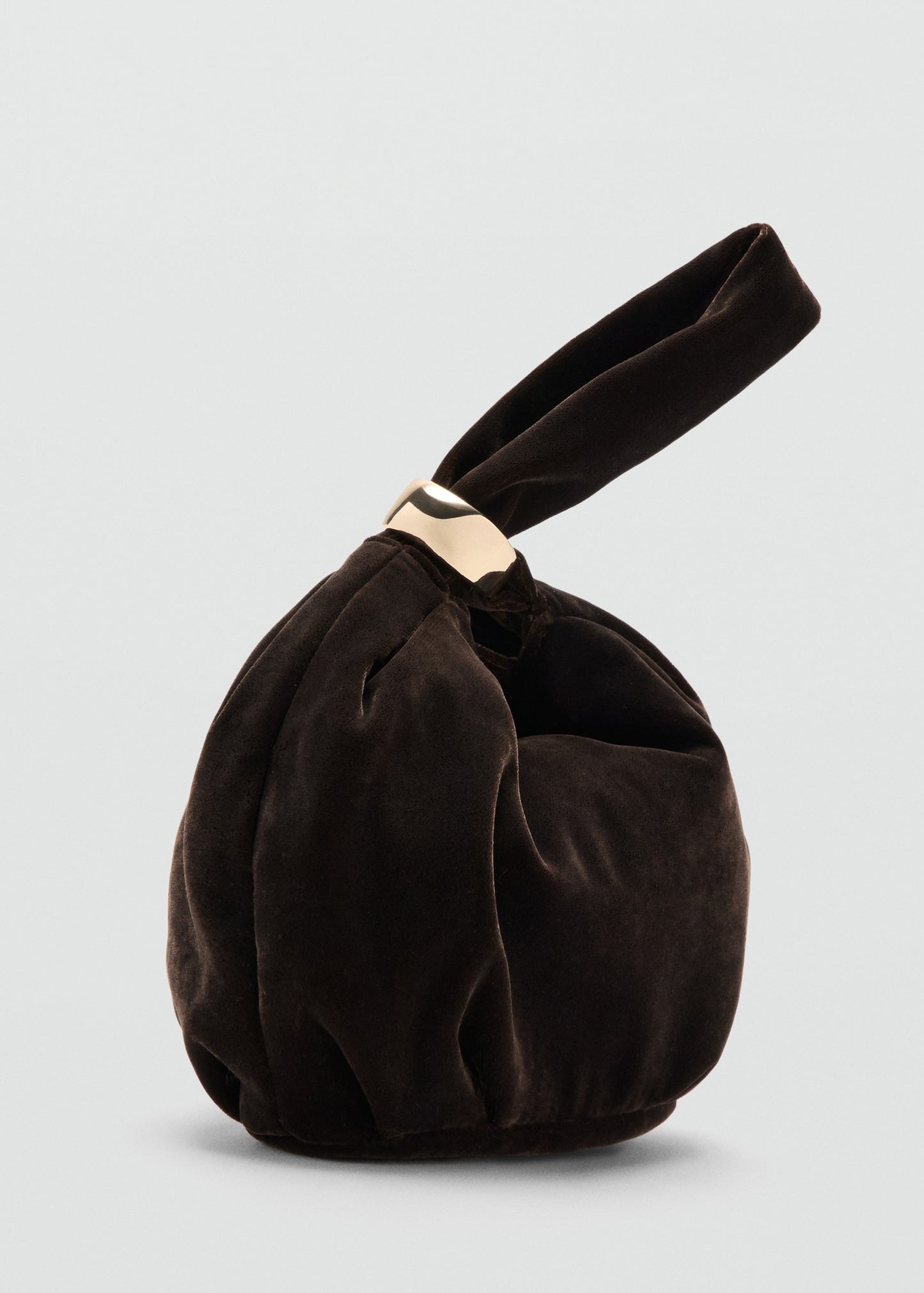 Velvet handbag with metallic detail