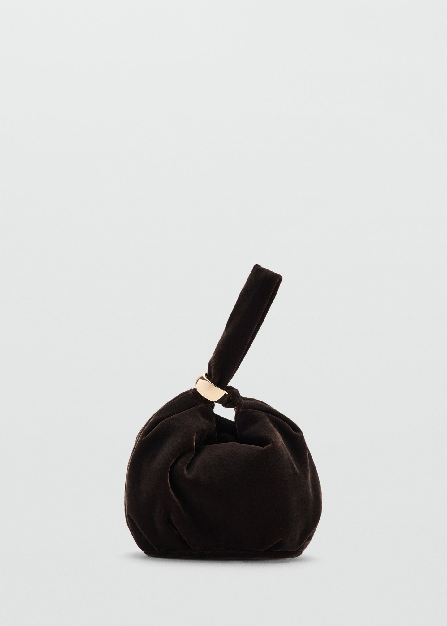Velvet handbag with metallic detail