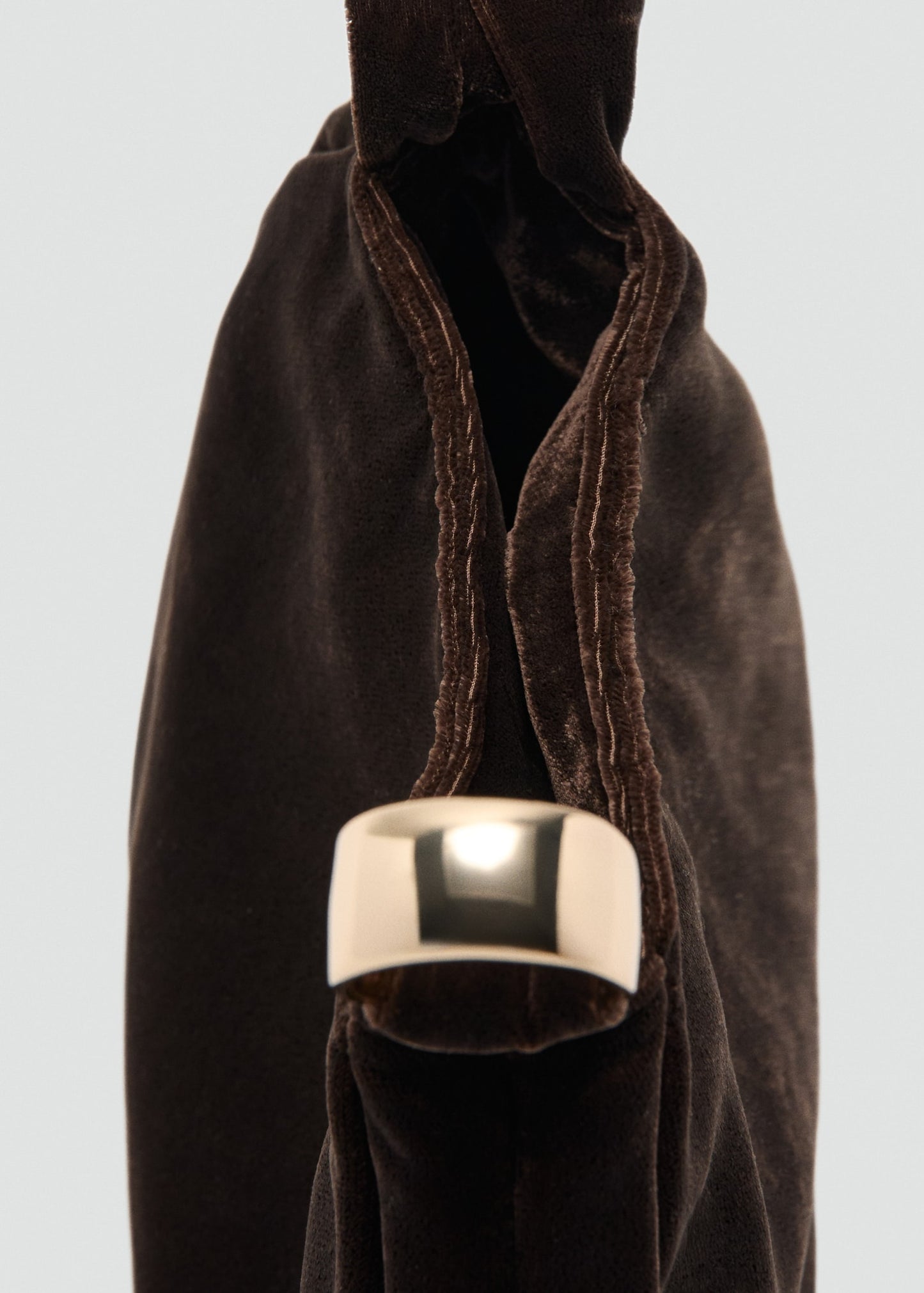Velvet handbag with metallic detail