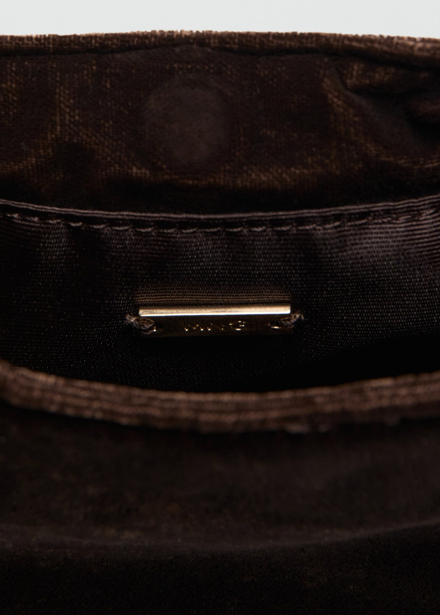 Velvet handbag with metallic detail