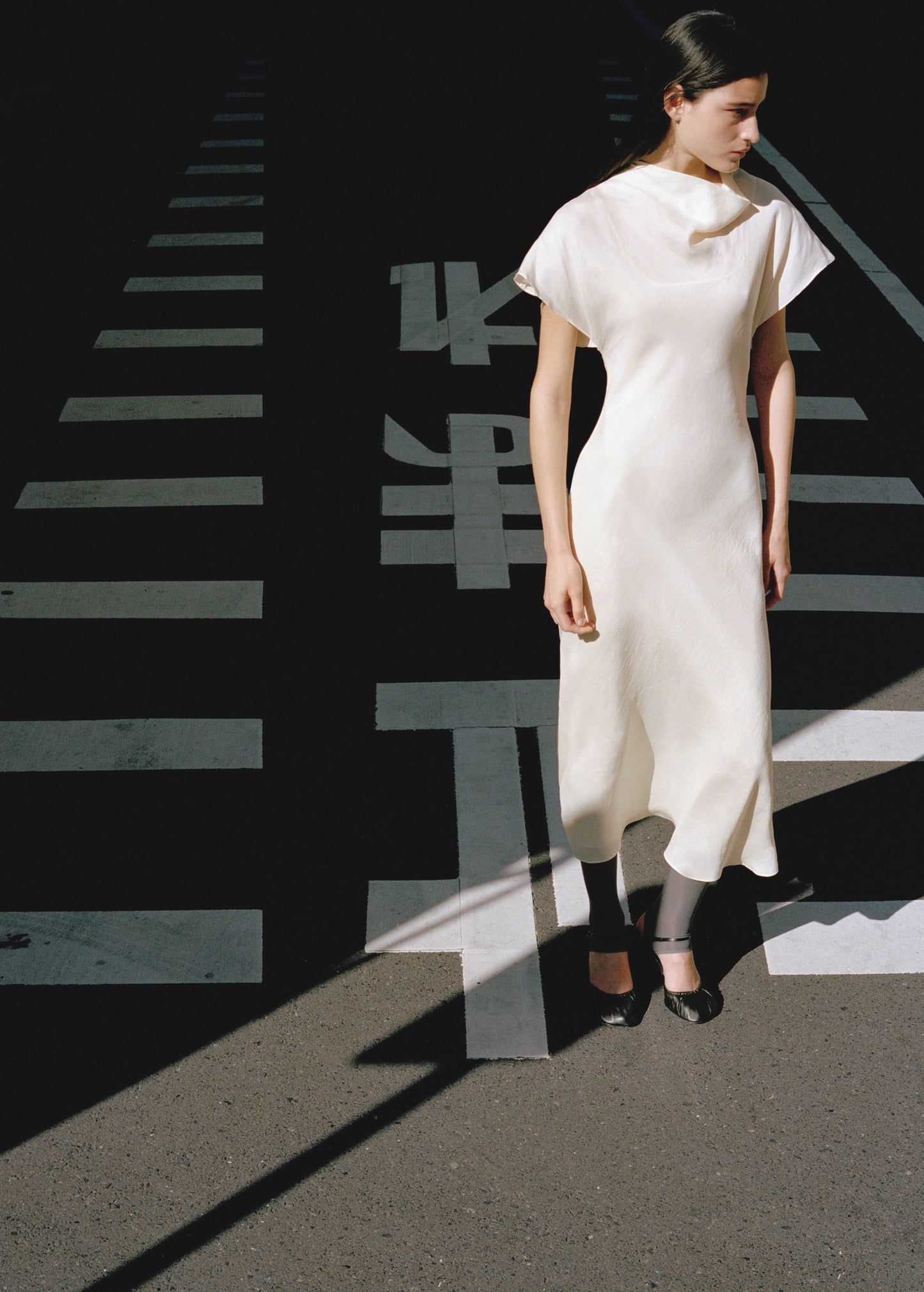 Lyocell combined dress with scarf detail