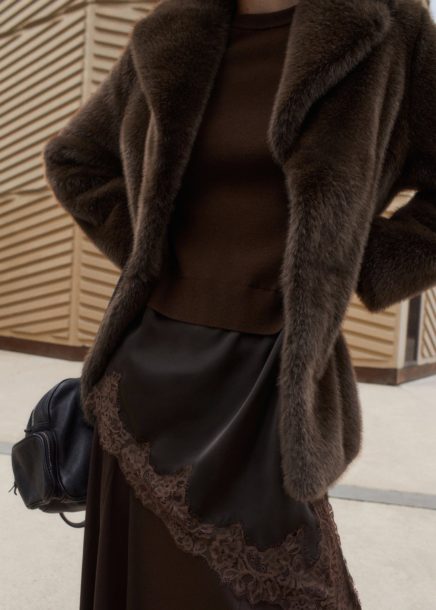 Combined lace sweater