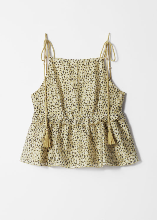 Peplum-Frill Strap Top