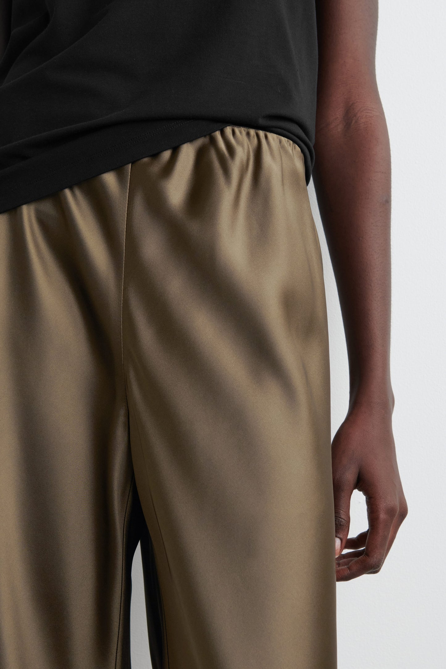 Satin Wide-Leg Trousers
