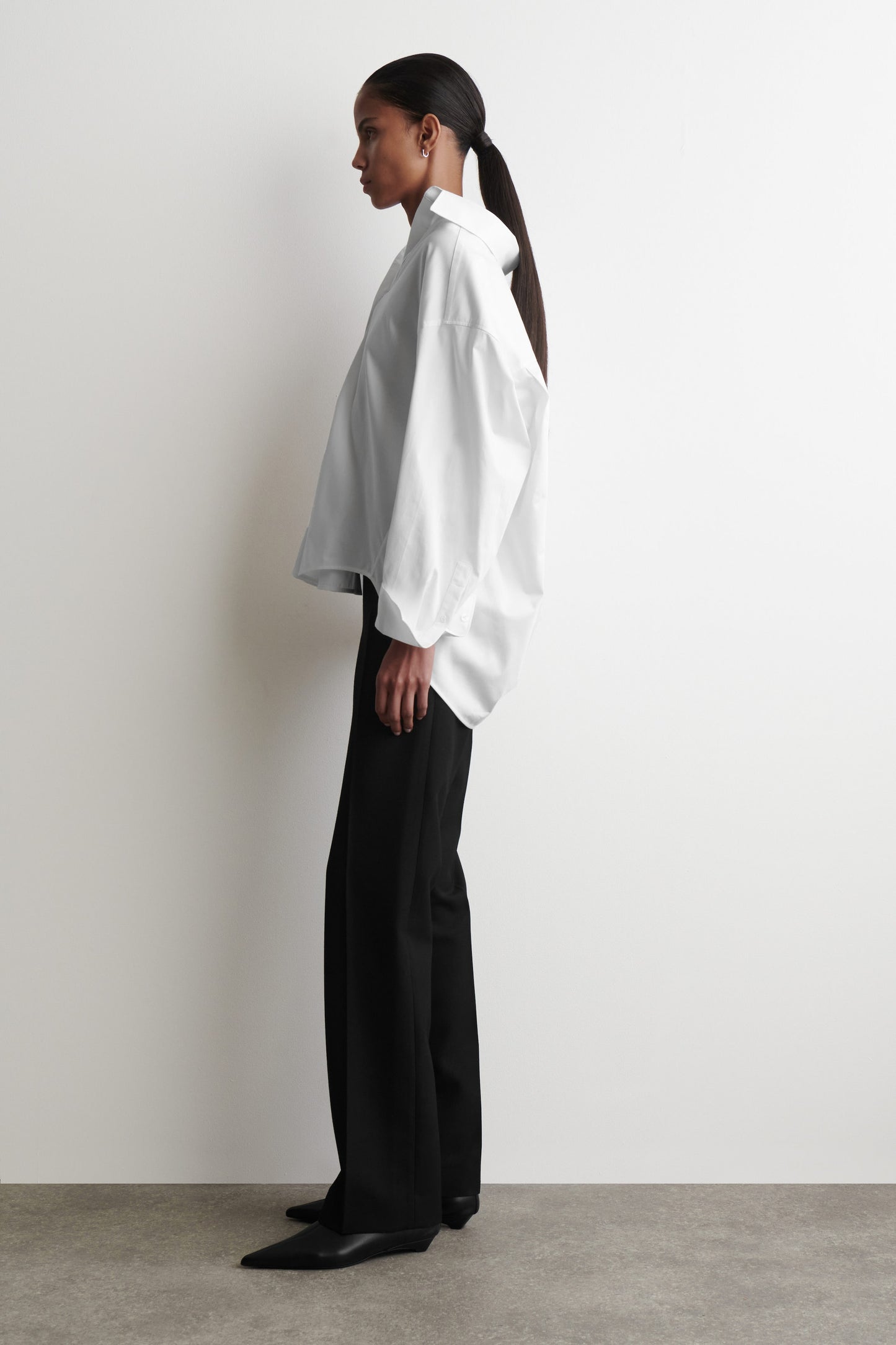Open-Collar Cotton Shirt