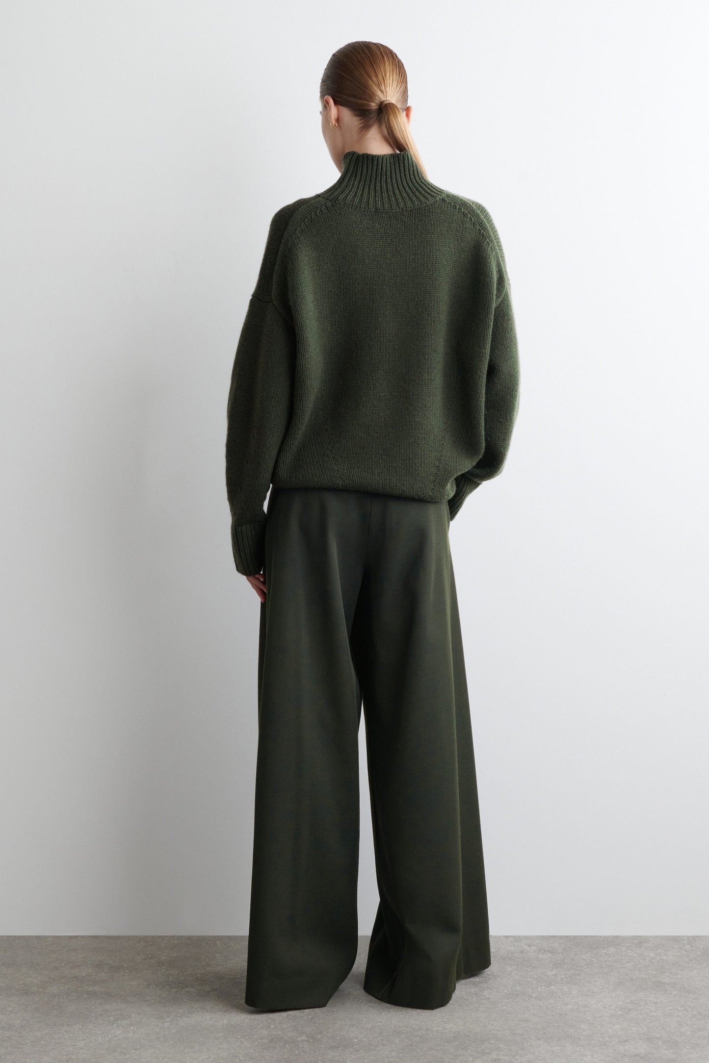 Relaxed Wool-Blend Wide-Leg Trousers