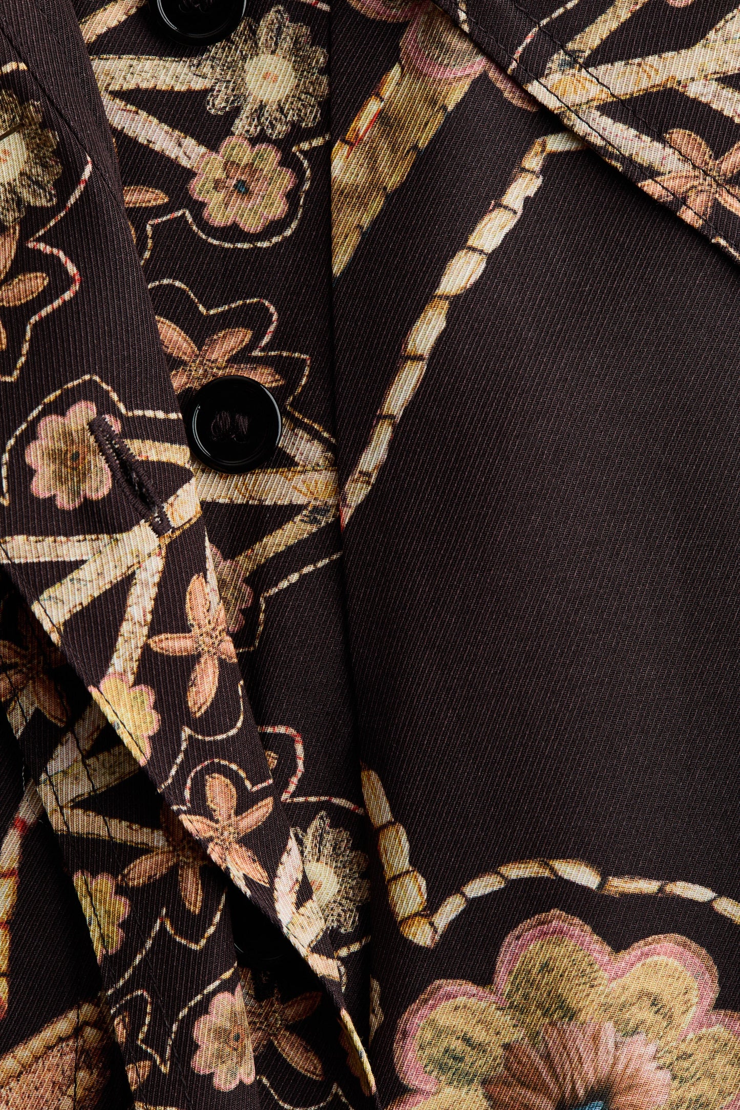Floral-print popover shirt