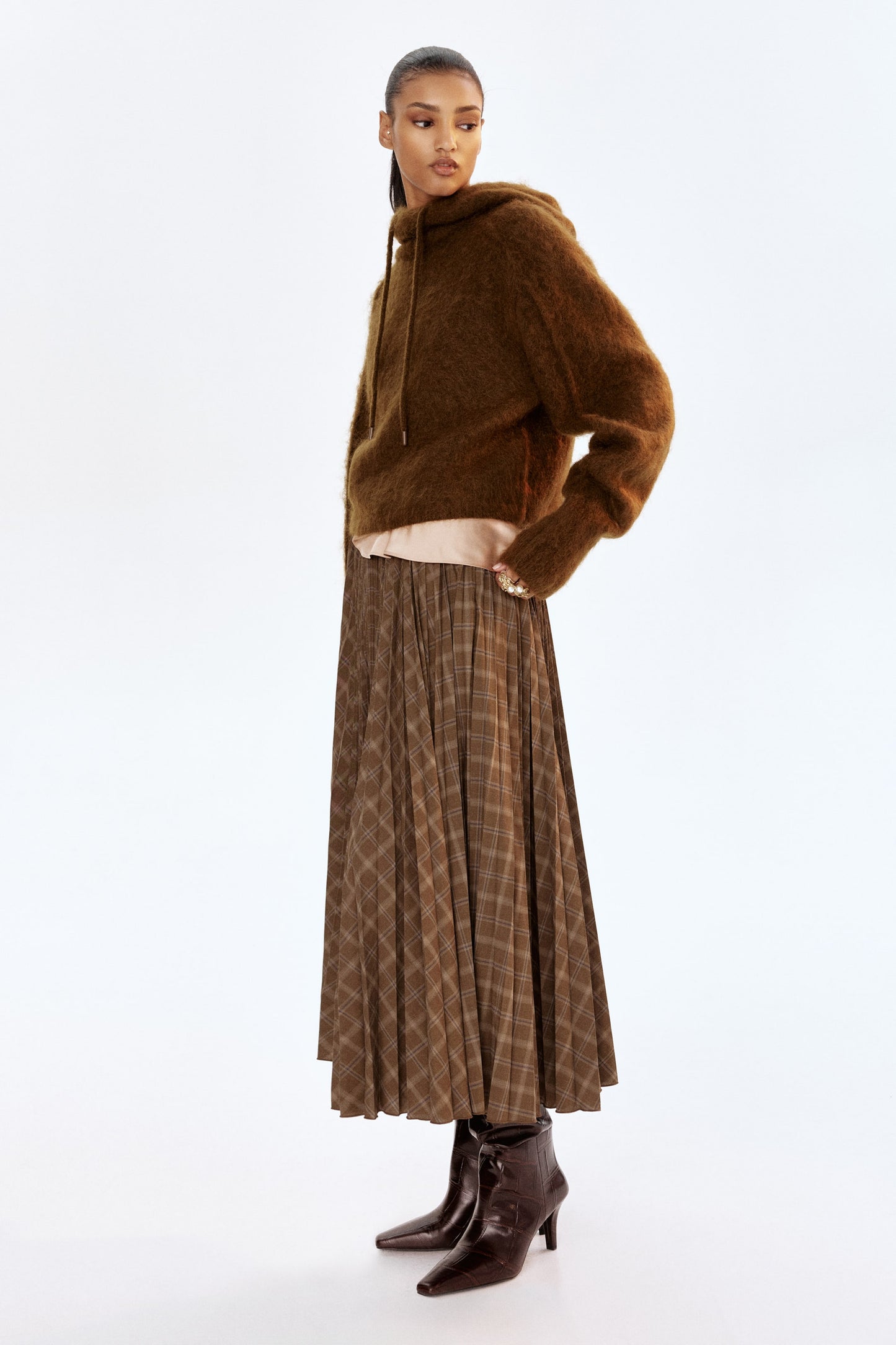 Mohair-blend hoodie