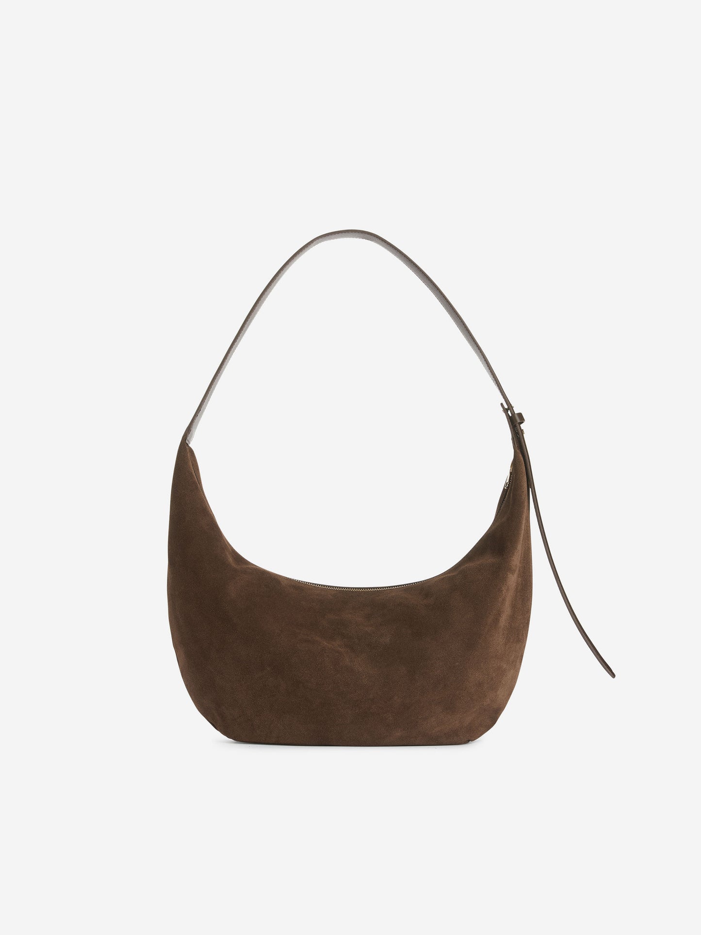 Curved Suede Bag