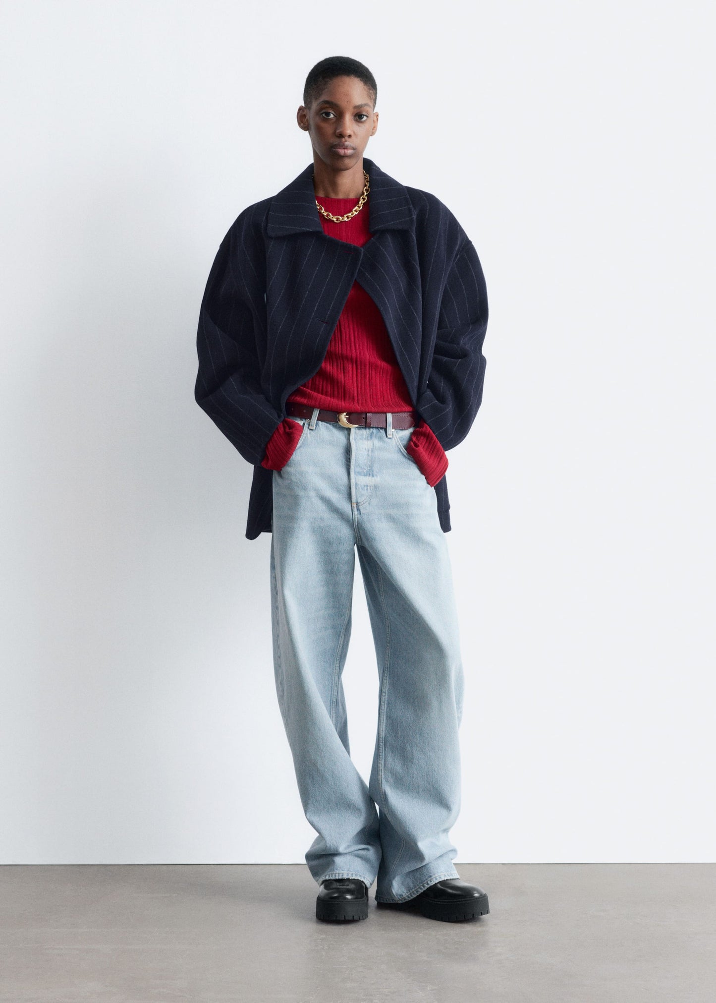 Cocoon-Shaped Wool Jacket