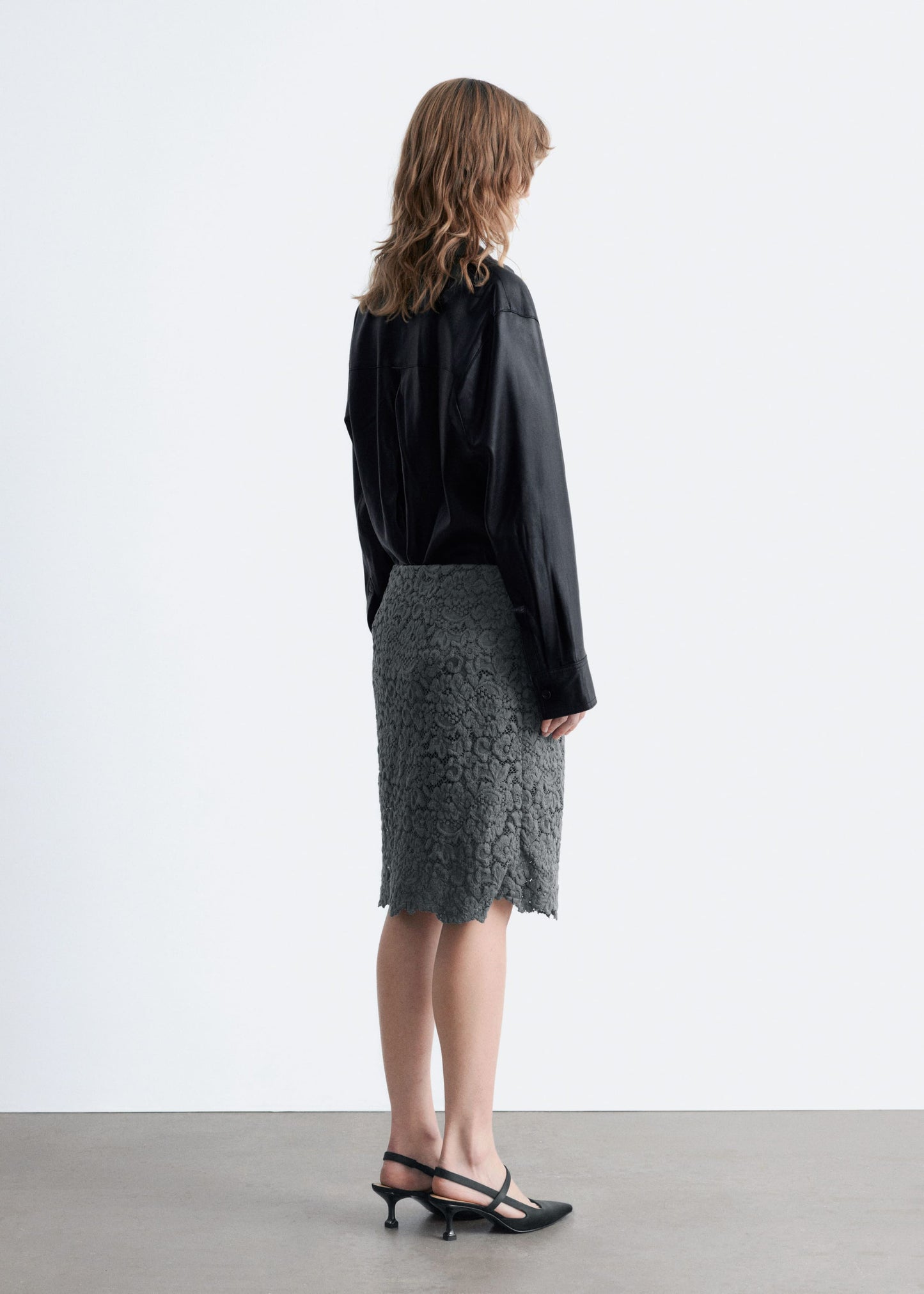 Pencil Lace Midi Skirt