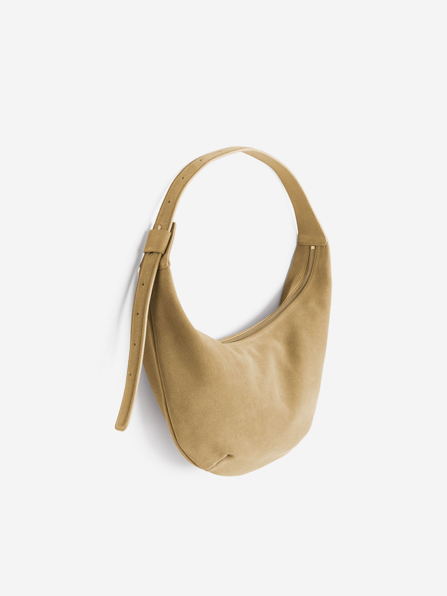 Curved Suede Bag