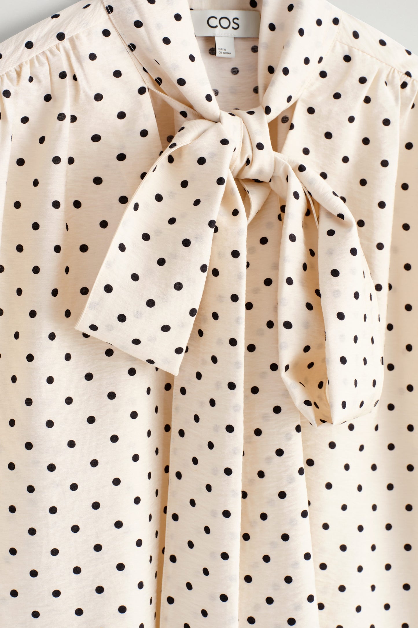 Scarf-Detail Polka-Dot Shirt